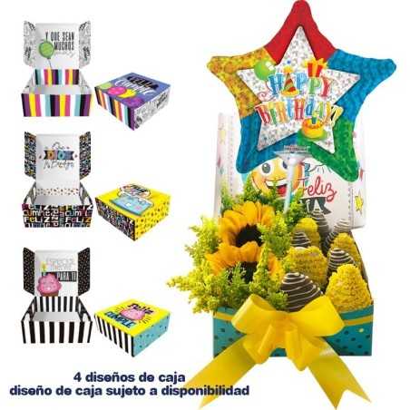 Arreglos Frutales Quito - Cajita feliz cumpleaños